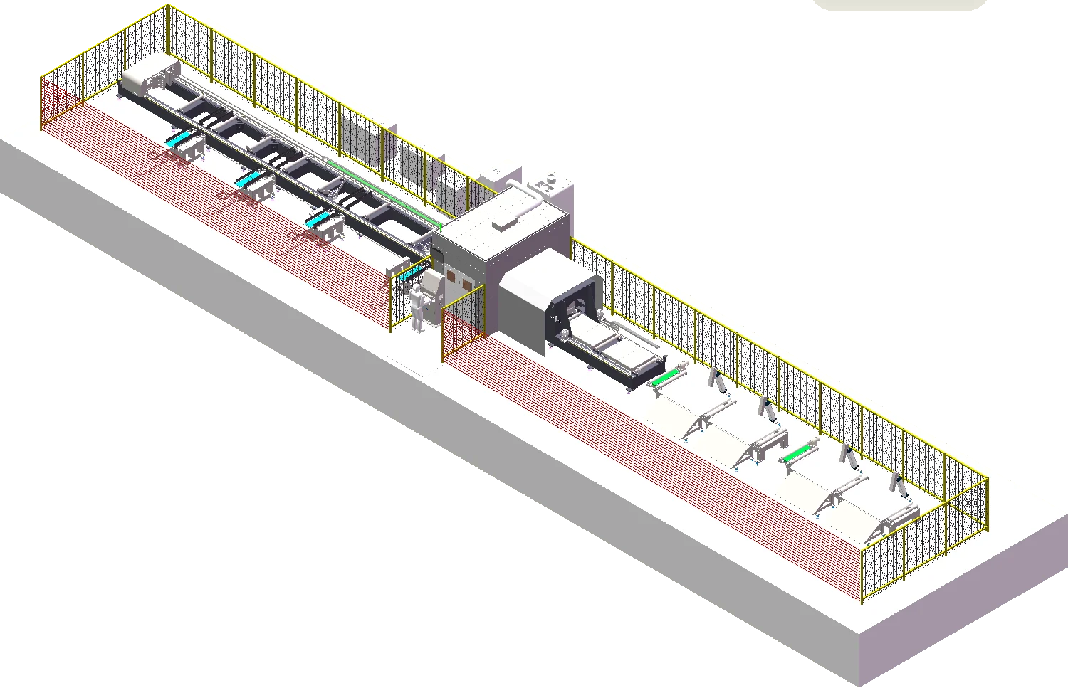 QG800 line layout with loading and unloading