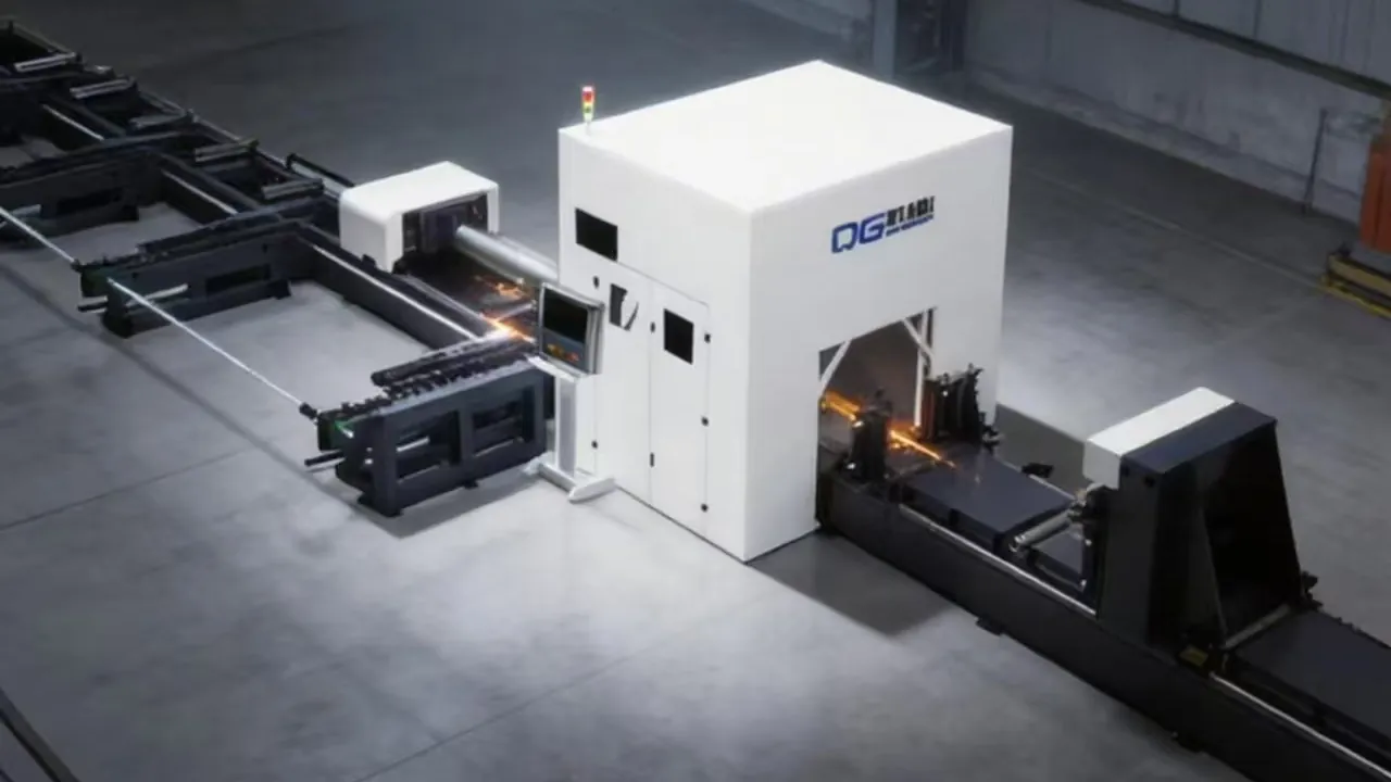 QG800 cutting inside its enclosed cell